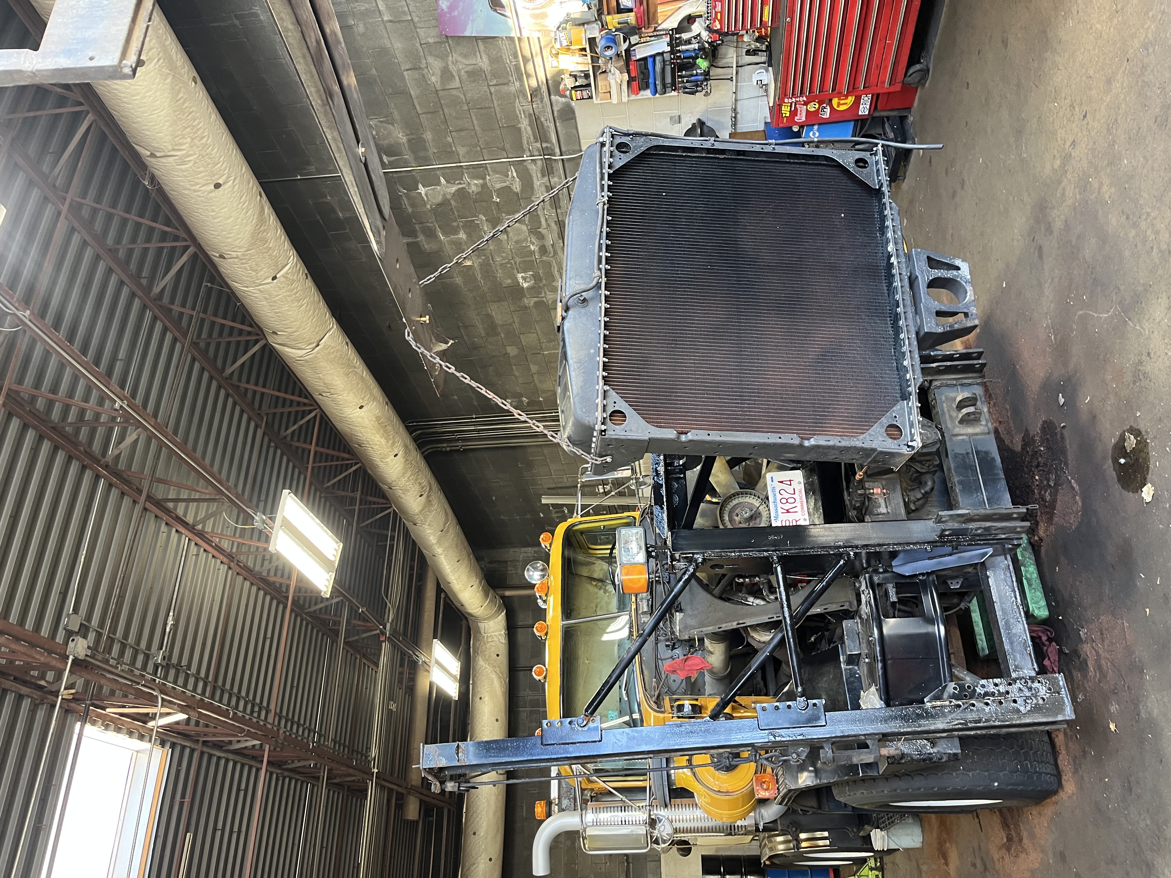 Heavy-duty truck radiator repair at R J Hallisey Truck Repair in Wakefield MA